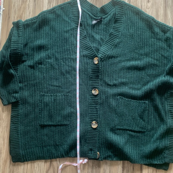 Design lab oversized sweater - poncho fits XL-3X - forest green - cotton blend - Picture 7 of 10